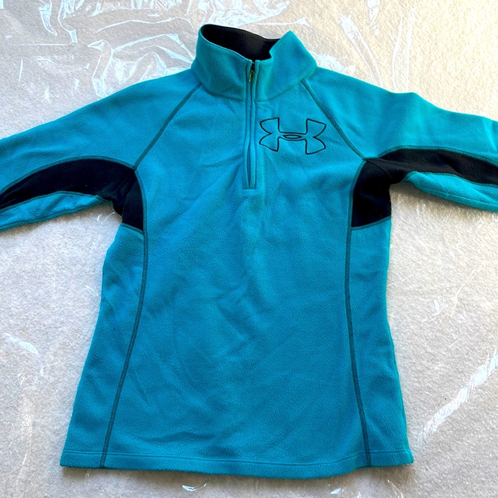 Teal and black under armor quarter zip